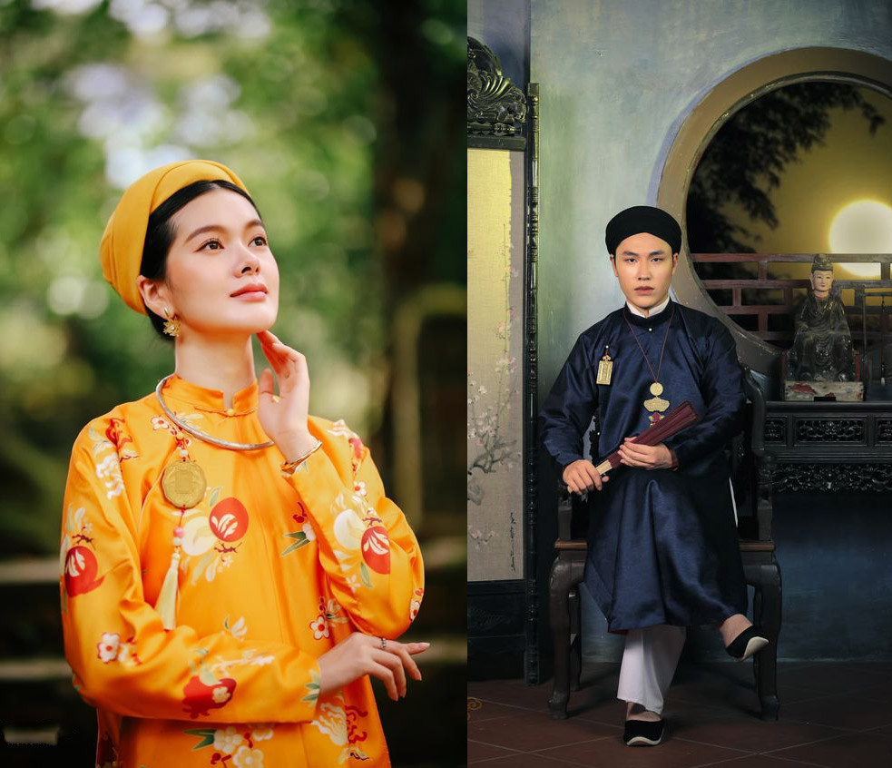chụp ảnh áo dài ngũ thân cặp đôi giá rẻ